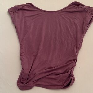 Motel Rocks Women's Short-Sleeve Ruched Side Top - Dusty Mauve